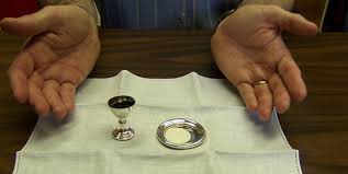 Open hands offering Holy Communion